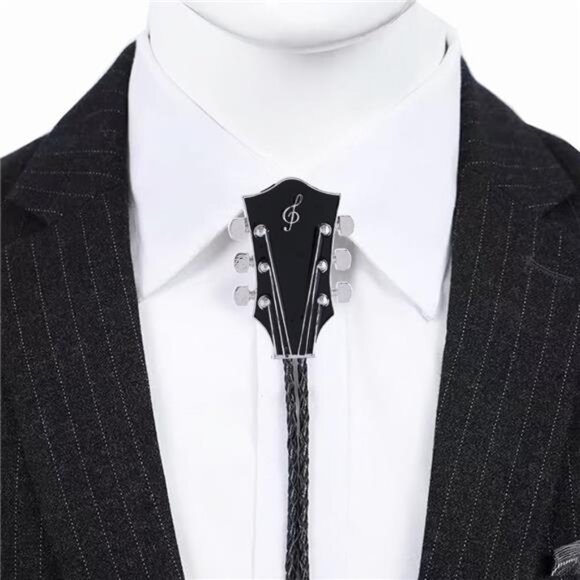 Bolo Tie Western Cowboy for Men Black - Picture 4 of 5